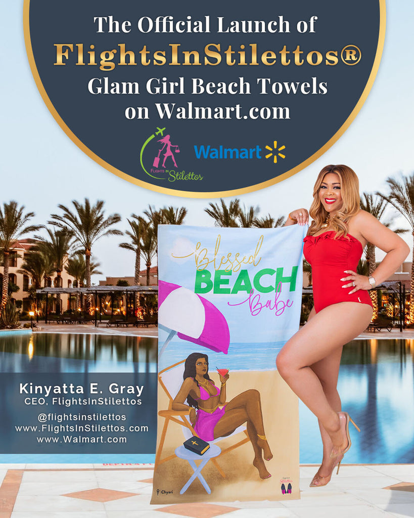 FlightsInStilettos Glam Girl Beach Towels on Walmart.com